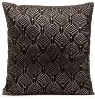Eurofirany DESIGN 91 AGNES Pagalvės užvalkalas su sidabriniu rytietišku raštu, 40x40 cm, spalva: juoda