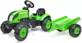 FALK Pedalinio traktoriaus modelis Su priekaba Žalias 2-5 metų vaikams