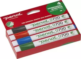 Žymeklis Penol 0700 asorti 1,5 mm apvaliu antgaliu permanentinis 4 vnt./rinkinyje - (4 vnt.)
