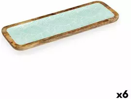 Puošmena Gift Decor GMC-147-2370-3 Balta Ruda Žalia Poliesteris Derva Mango mediena 45 x 15 cm 15,2 x 2,54 x 45,7 cm Augalo lapa