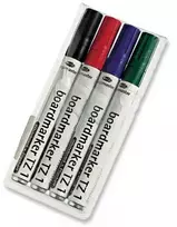 Legamaster TZ 1 lentos žymeklis, įvairūs 4 vnt., 4 vnt., juoda, mėlyna, žalia, raudona, 59,6 g, 75 mm, 145 mm, 18 mm