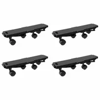 Transportavimo platformos su 4 ratukais, 4vnt., juodos, PP