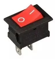 Oem Bistabilus svirties jungiklis KCD1 - raudonas matinis - 21x15mm - ON/OFF jungiklis 230V - 2PIN