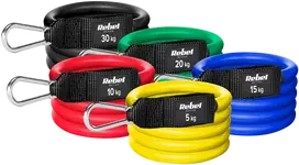 Atsparumo juostų rinkinys pratimams - Power Tube Set, 5-30 kg, 5 juostos, REBEL ACTIVE