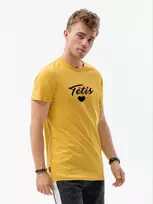Vyriški geltoni marškinėliai Tėtis (juodas)
