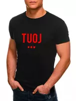 Vyriški juodi marškinėliai TUOJ (raudonas)