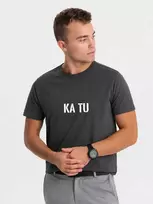 Vyriški tamsiai pilki marškinėliai KĄ TU