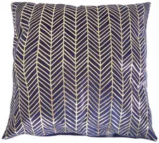 Myhome Aksominis mėlynas silkės kaulo dekoratyvinis pagalvės užvalkalas 45 x 45 cm MANO NAMAI