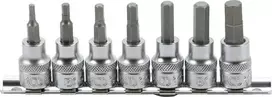 Bgs Technic Įpresuotų antgalių rinkinys | 10 mm (3/8") | Hex šešiakampis 1/8" - 3/8"| coliniai dydžiai | 7 vnt. (5104)