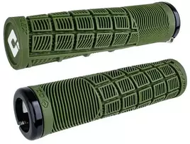 Vairo rankenėlės ODI Reflex v2.1 MTB Lock-on 135mm Baltas/Army žalias