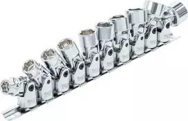 Bgs Technic Universalus galvučių komplektas šarnyrinis, šešiakampis | 10 mm (3/8") | 10 - 19 mm | 10 vnt. (205)
