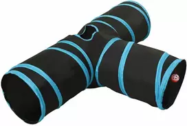 Tunelis katėms, 3 krypčių, juodas ir mėlynas, 90cm, poliesteris