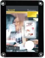 Plakatas Plakato rėmelis Securit A4, UV spinduliams atsparus, juodas, langui, 1 vnt.