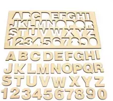 Oem Modelinė fanera su abėcėle ir skaičiais 0-9 - 300x150x3mm