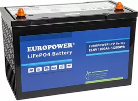 Akumuliatorius LiFePO4 EUROPOWER serii LFP 12,8V 100Ah Bluetooth (Żywotność ~4000 cykli)