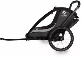 Hamax Cocoon One - vienvietė 2in1 dviračio priekaba, priekaba ir vežimėlis | Pilka/juoda
