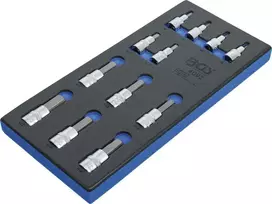 Bgs Technic Įrankių dėklas 1/3: Įpresuotų antgalių rinkinys | Hex šešiakampis | 12,5 mm (1/2") | 12 vnt. (4092)