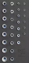 Bgs Technic Įrankių dėklas 1/3: galvutės 12 kampų | 6.3 mm (1/4") ir 12.5 mm (1/2") | 29 vnt. (4056)