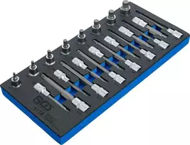 Bgs Technic Įrankių dėklas 1/3: Įpresuotų antgalių rinkinys | 12.5 mm (1/2") | Spline (XZN) | 22 vnt. (4118)