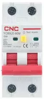 CNC Nuotėkio relė su automatiniu išjungikliu, 2P, 20A, C klasės, 30mA, 6kA