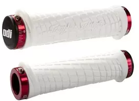 Vairo rankenėlės ODI Troy Lee Designs Signature MTB Lock-On Baltas su Raudona spaustukais
