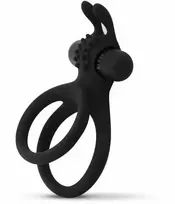Easytoys Pierścień na penisa dviguba vibracija su triušio ausimis