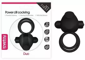Lovetoy Silikoninis varpos žiedas „Power Clit Duo“ – juodas