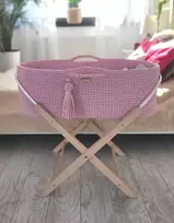 My Sweet Baby Pintas kūdikio lopšys BOHO su stoveliu, rožinis