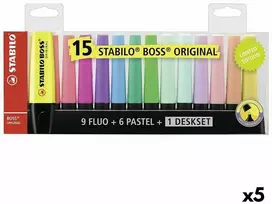 Stabilo STABILO BOSS HIGHLIGHTER MIX COLORS 15 Vnt. PASTELĖ IR NEONAS SU STOVĖLU