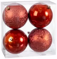 Bigbuy Christmas Eglutės rutuliukai Varinis Plastmasinis 10 x 10 x 10 cm (4 vnt.)