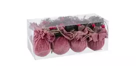 Bigbuy Christmas Eglutės žaisliukai, plastikiniai, 6 cm, 8 vnt.