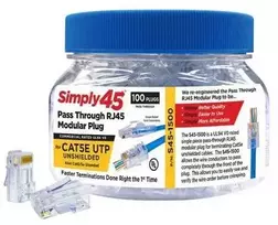 SCP SIMPLY45-CAT5E, RJ45, permatomas, tiesus, polikarbonatas (PC), Cat5e, bronza/auksas