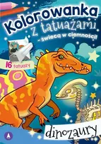 Dažymo puslapis A5 Spalvinimo knygelė su tatuiruotėmis šviečia tamsoje Dinozaurai SKRZAT 076103 SK