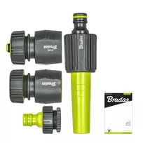 4 dalių rinkinys laistymo žarnoms 1/2" Bradas LIME LINE SOFT