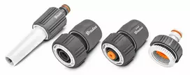 4 dalių laistymo priedų rinkinys 3/4" žarnoms Bradas Baltas LINE SOFT