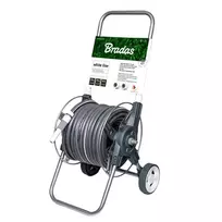 Žarnos vežimėlis su žarna ir priedais Bradas Baltas Sidabrinis PLUS 1/2" 30m