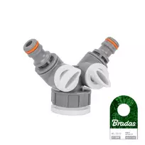 Čiaupo adapteris 1" - 3/4" su vožtuvais Bradas Baltas LINE