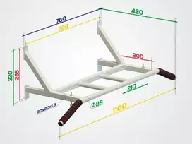 Prie sienos montuojamas skersinis SANRO LT Juodas, iki 150kg