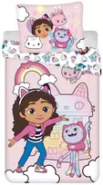 Patalynė bawełniana 140x200 Gabbi Koci domek rožinė poszewka 70x90 Gabby`s Dollhouse JF 02