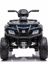 Ramiz Vaikiškas elektrinis keturratis 24V 80W, 2 greičiai, LED žibintai, nuo 3 metų, juodas odinis sėdynė