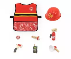 Viga Toys VIGA Mažojo gaisrininko rinkinys su liemene 8vnt