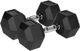 Gumuoti ketaus hanteliai HEX 2x15 kg REBEL ACTIVE