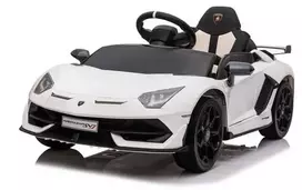 Vaikiškas elektromobilis Lamborghini Aventador SVJ (baltas, vienvietis)
