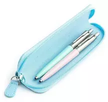 Parker Jotter Originals Rožinė ir Mint Tušinukų dovanų rinkinys su mėlynu dėklu
