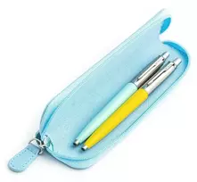 Parker Jotter Originals Mint ir Geltona Tušinukų dovanų rinkinys su mėlynu dėklu