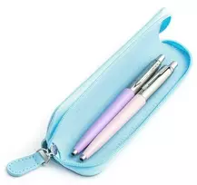 Parker Jotter Originals Lilac ir Rožinė Tušinukų dovanų rinkinys su mėlynu dėklu