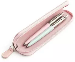 Parker Jotter Originals Rožinė ir Pastel Mėlyna Tušinukų dovanų rinkinys su rožiniu dėklu