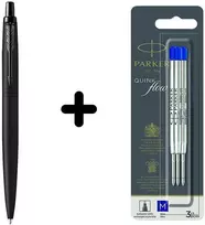 Parker Jotter XL Juodas BT Tušinukas + mėlynas tušinuko papildymas (M) 3 vnt.