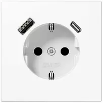 Kištukinis lizdas su USB+USB-C JUNG LS1520-15CAWW (baltas, 16A/250V)