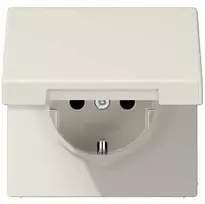 Kištukinis lizdas su įžeminimu ir dangteliu JUNG LS1520KL (dramblio kaulo spalvos, 16A/250V)